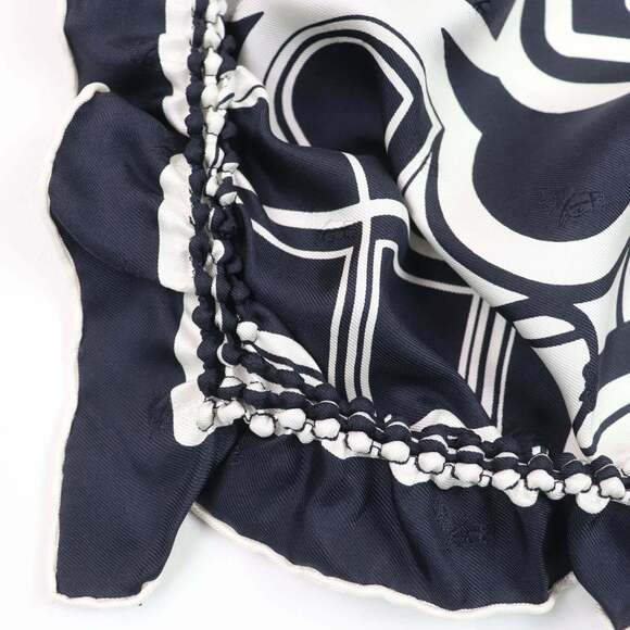 HERMES Authentic Blue Silk Scarf - Picture 4 of 5